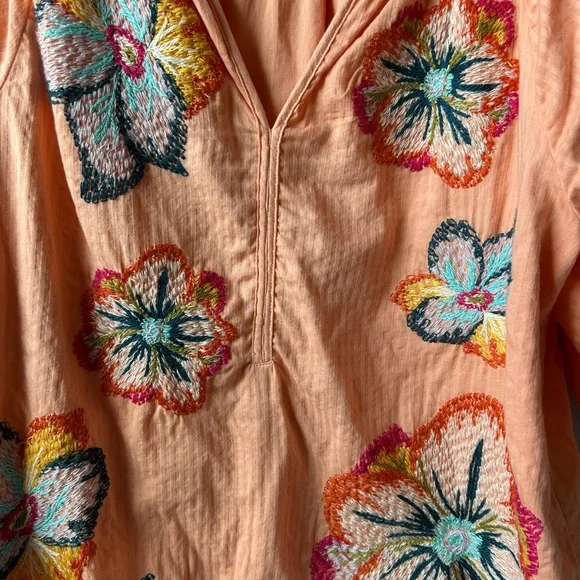 Maeve by Anthropologie Peach Floral Blouse - Picture 4 of 10